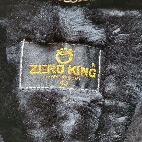 Vintage Zero King Overcoat Cream Tan Black Faux Fur Collar Lining USA Made 42 XL - Picture 7 of 9